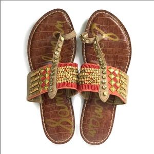 Like new Sam edlemen beaded sandals